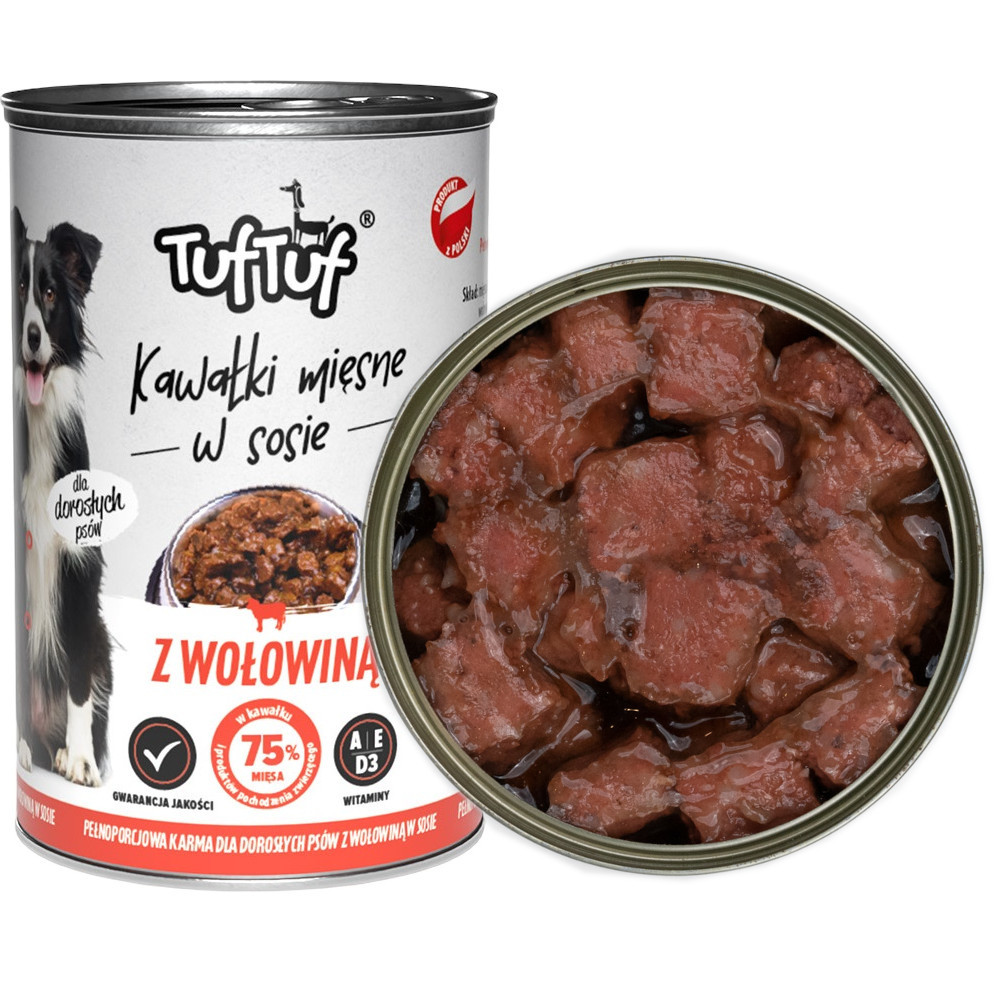 TUF TUF Meaty chunks with beef - vlhké krmivo pro psy - 1250g - foto 1