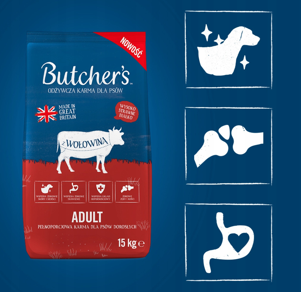 BUTCHER'S Original Beef - suché krmivo pro psy - 15kg - foto 5