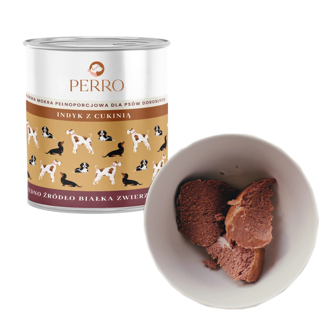 PERRO Turkey with zucchini Monoprotein - vlhké krmivo pro psy - 800g - foto 1