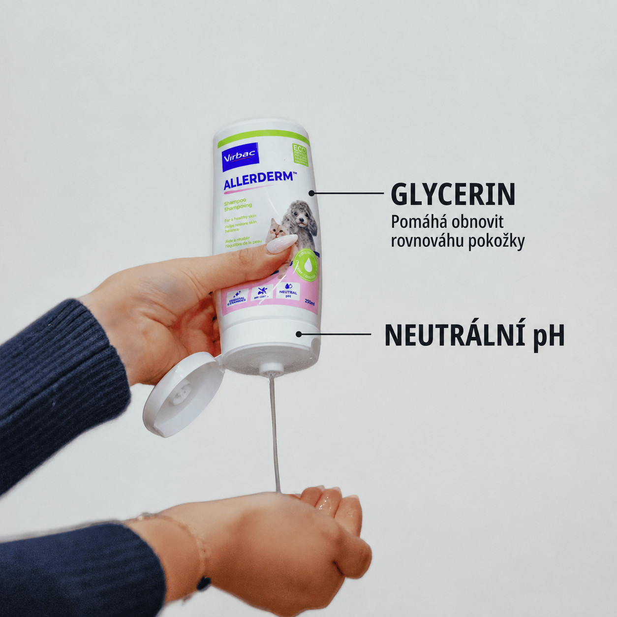VIRBAC Allerderm suchá a šupinatá kůže - šampon pro psy a kočky - 250 ml - foto 5