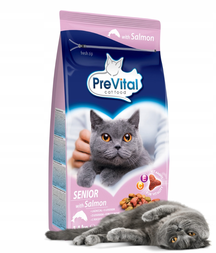 PREVITAL Senior Salmon - suché krmivo pro kočky - 1,4kg - foto 9
