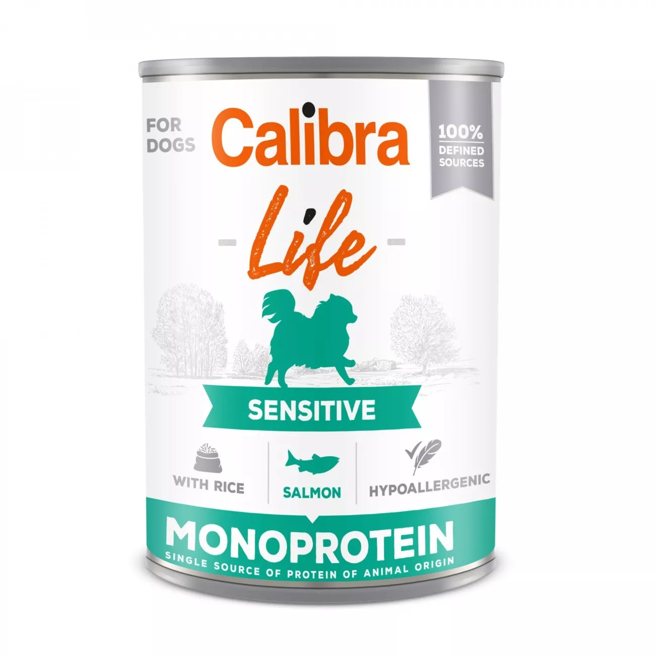 CALIBRA Dog Life Sensitive Losos s rýží – mokré krmivo pro psy – 6×400g - foto 1