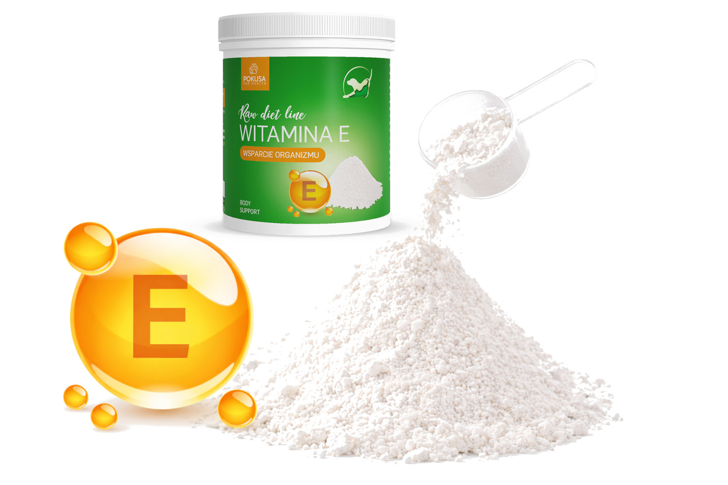 POKUSA RawDietLine Vitamin E - doplňky stravy pro psy a kočky - 300g - foto 3