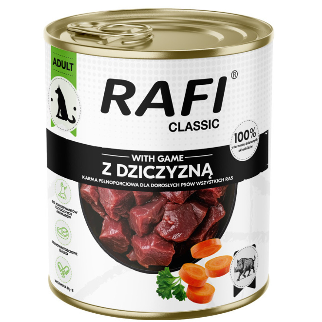 RAFI Classic with game - vlhké krmivo pro psy - 800g - foto 1
