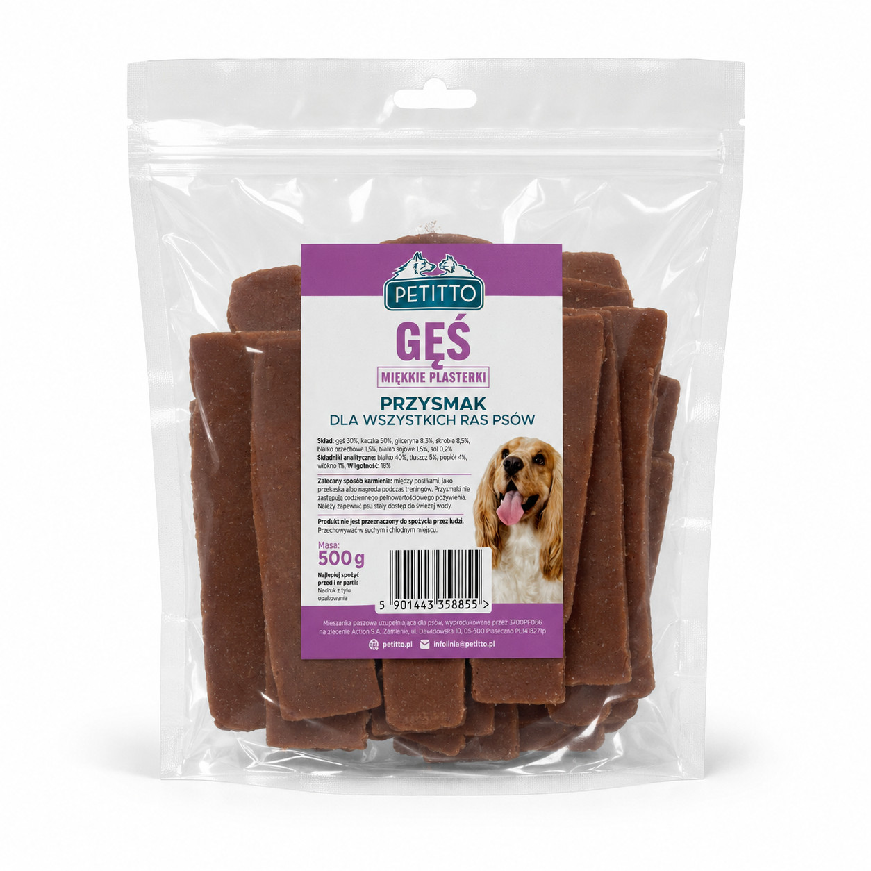 PETITTO Soft goose meat slices - pamlsek pro psa - 500g - foto 1