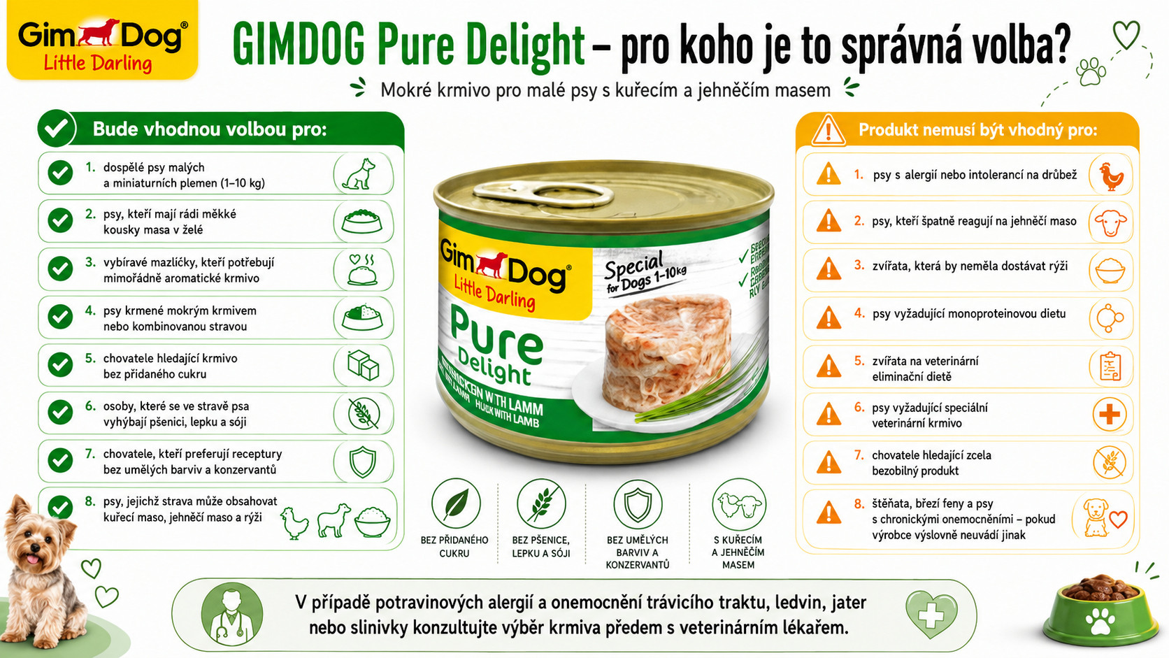 GIMDOG Little Darling Pure Delight Chicken with lamb - vlhké krmivo pro psy - 150g - foto 2