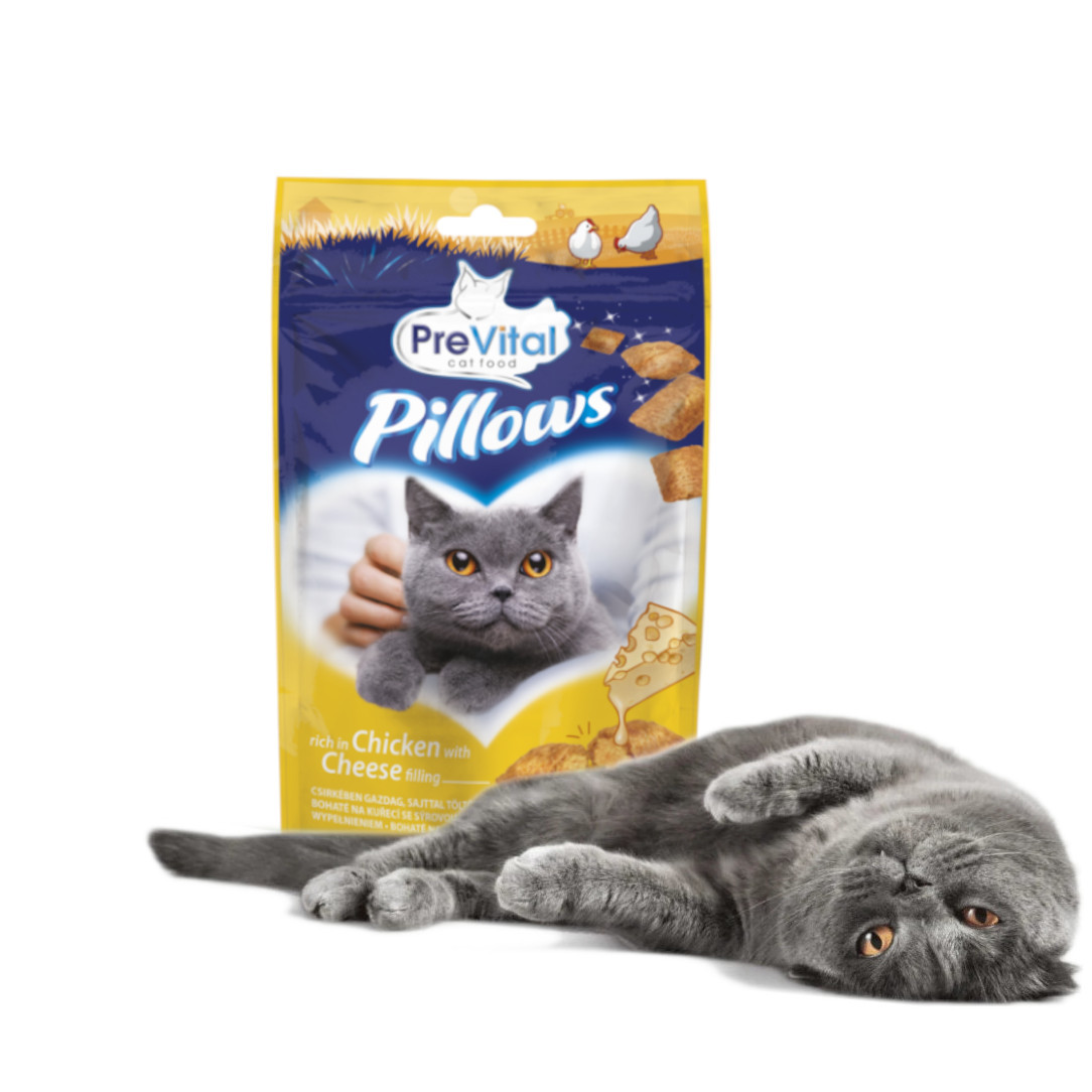 PREVITAL Pillows Chicken with cheese - pamlsek pro kočky - 60g - foto 8