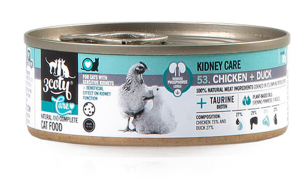 3COTY Chicken with duck Kidney care - mokré krmivo pro kočky - 24x80g - foto 9