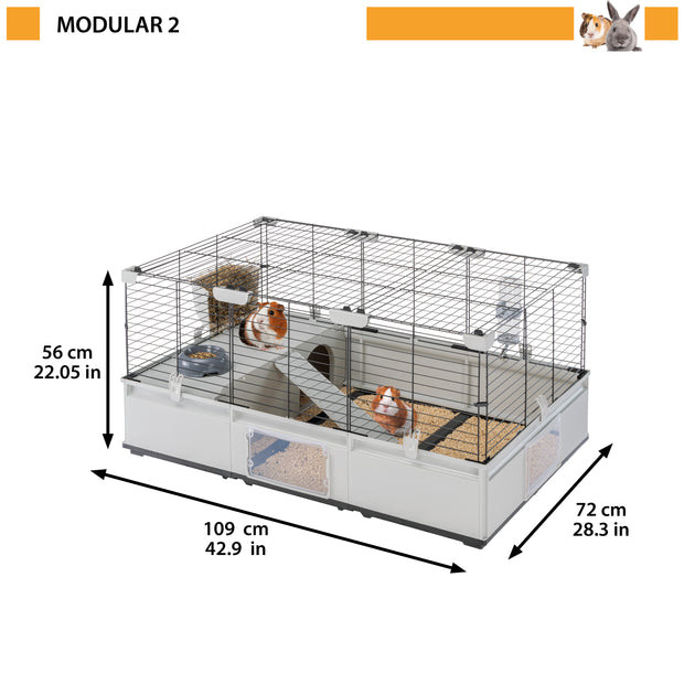 FERPLAST Modular 2 - klec pro králíka a morče domácí - 109 x 72 x 56cm - foto 2