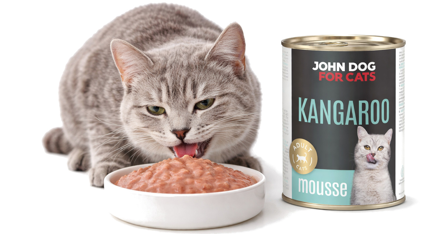 JOHN DOG For cats Kangaroo Mousse - mokré krmivo pro kočky - 400g - foto 3