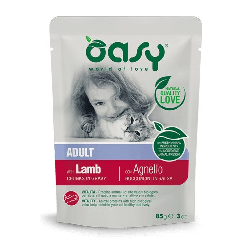 OASY Chunks in gravy Lamb - mokré krmivo pro kočky - 85g - foto 1