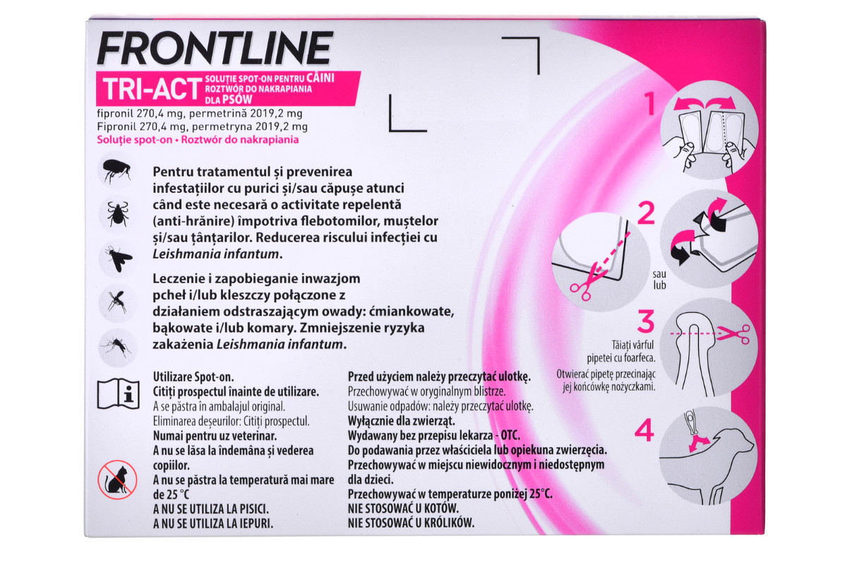 FRONTLINE Tri-act L 20-40 kg - Kapky proti parazitům pro psy - 3 x 4 ml - foto 2
