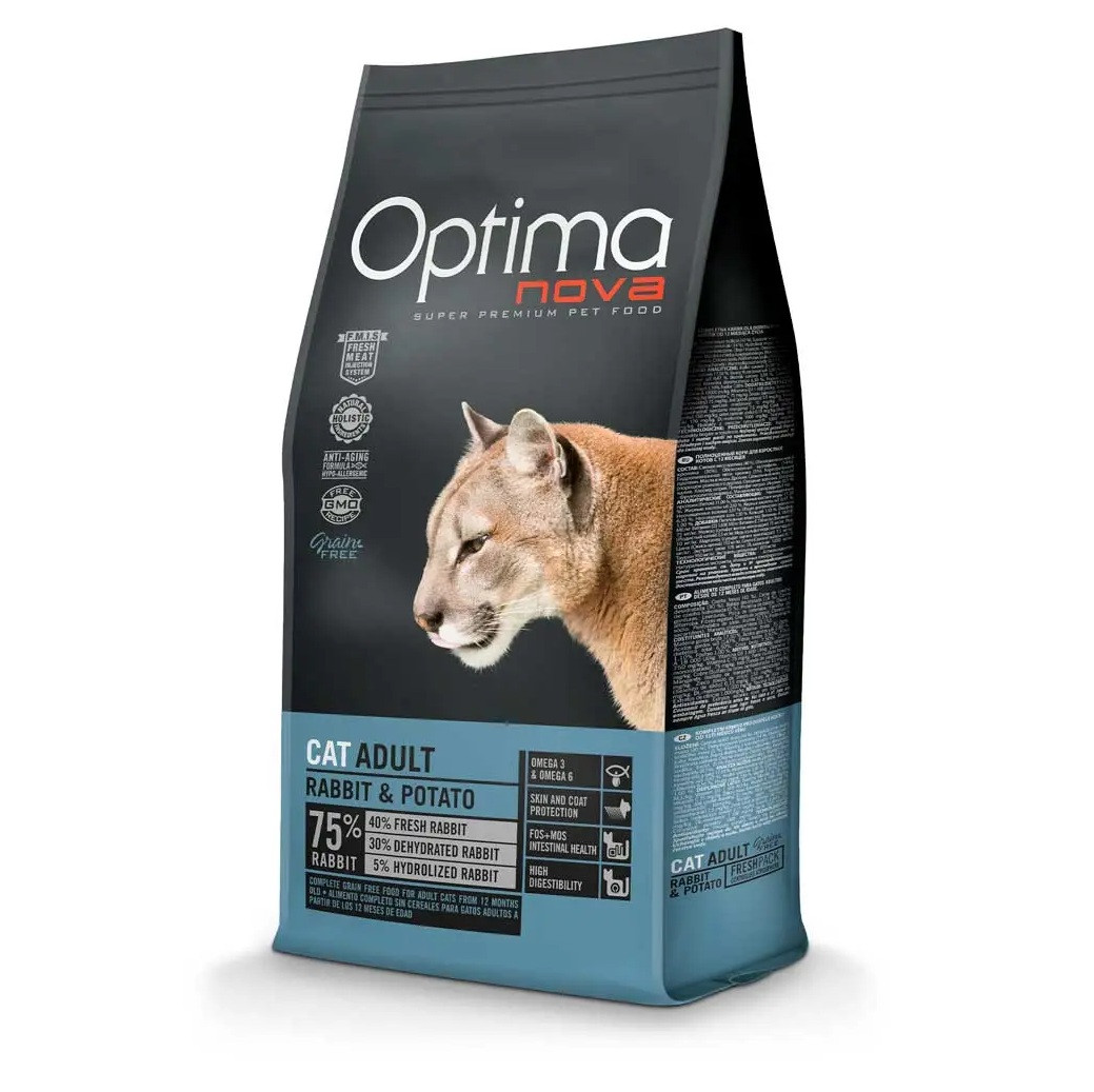 OPTIMANOVA Cat Rabbit & Potato - suché krmivo pro kočky - 8kg - foto 1