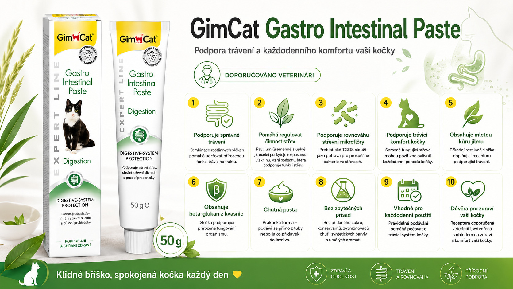 GIMCAT Gastro Intestinal Paste – pamlsek pro kočku – 50g - foto 1