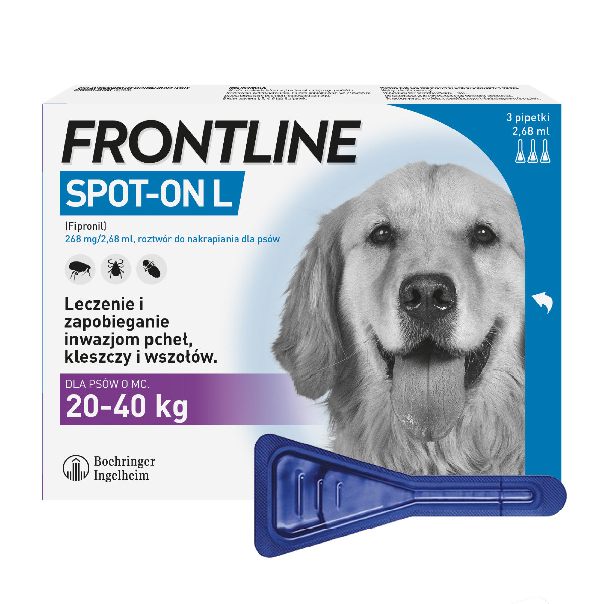 Frontline Spot- on L kapky proti parazitům pro psy 20-40 kg, 3 x 2,68 ml - foto 1