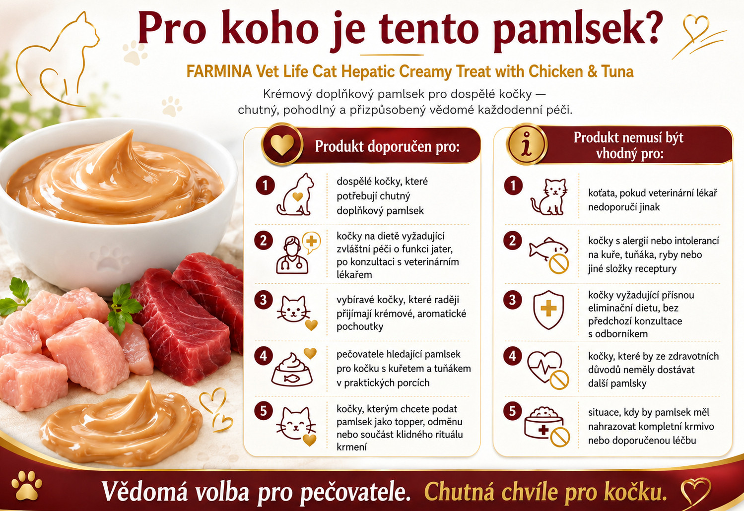 FARMINA Vet Life Cat Hepatic Creamy treat with Chicken & Tuna box – pamlsek pro kočku – 12x(4x15g) - foto 2
