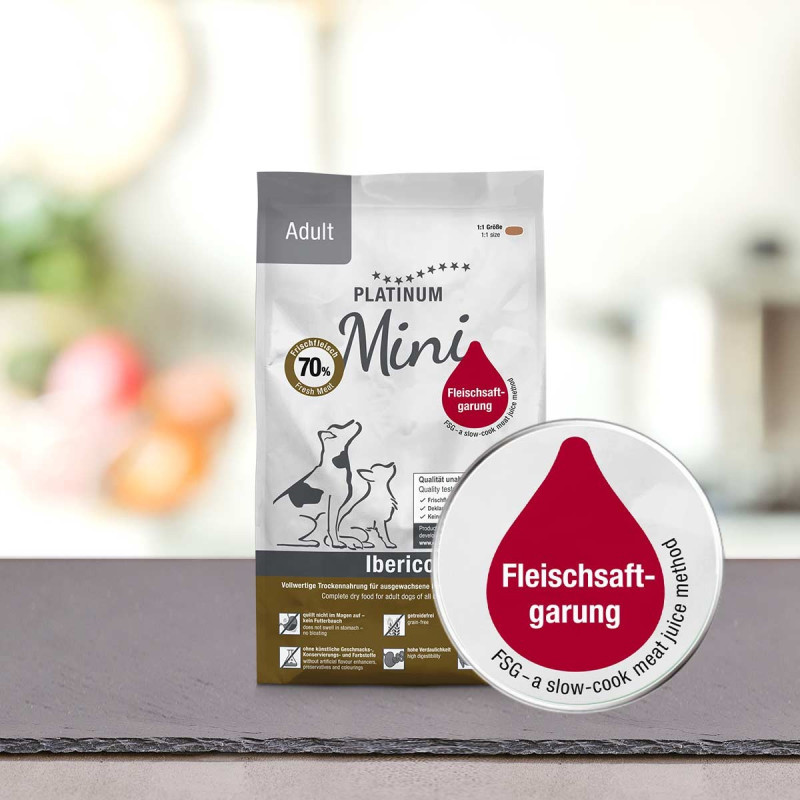 PLATINUM Adult Iberico Mini – polovlhké krmivo pro psy – 900 g + pamlsek PLATINUM Xmas-Bits Iberico 150 g ZDARMA - foto 2