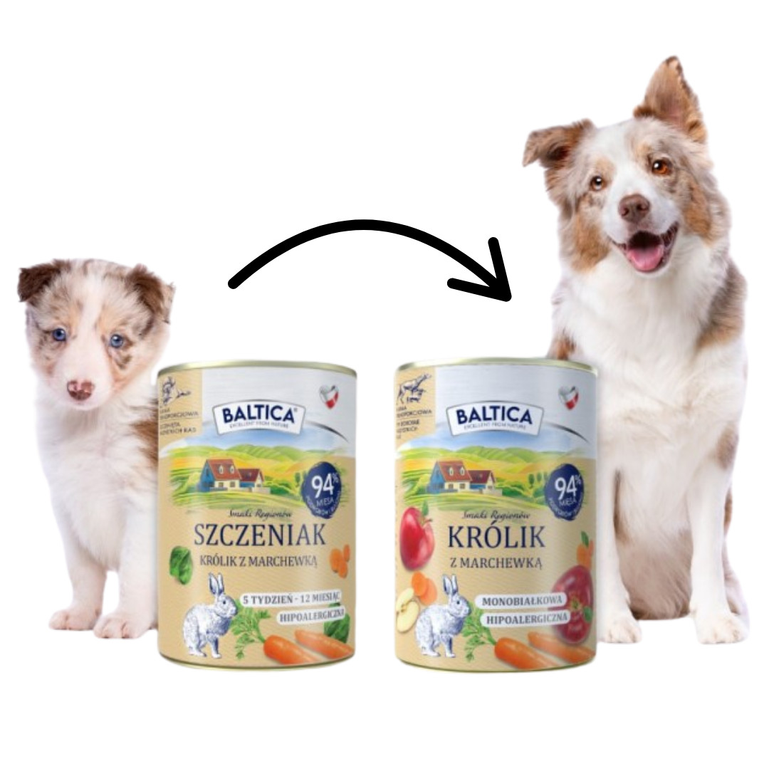 BALTICA Chutě regionů Štěně Mono Králík s mrkví - mokré krmivo pro psy - 6x400g - foto 2