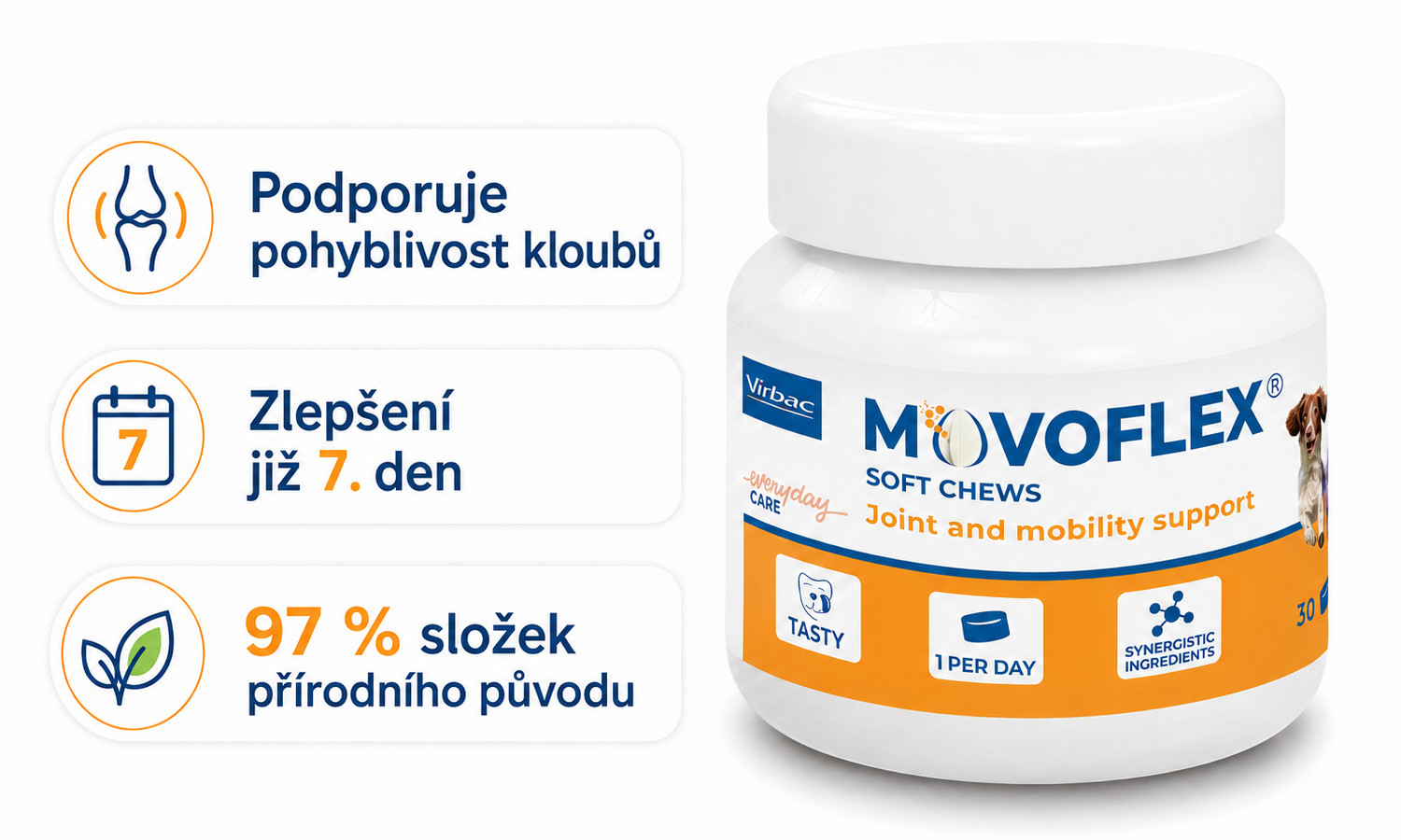 VIRBAC Movoflex M Joints - doplňky stravy pro psy - 30 ks - foto 1