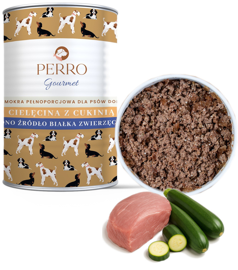 PERRO Gourmet Veal with zucchini - mokré krmivo pro psy - 400g - foto 4