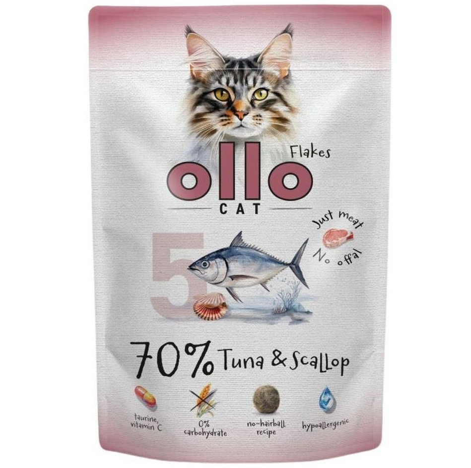 OLLO Cat No. 5 Tuna and scallop - mokré krmivo pro kočky - 85g - foto 3