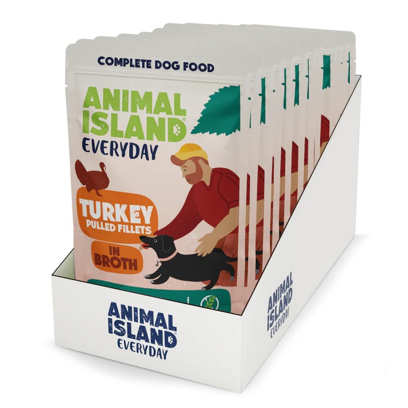 ANIMAL ISLAND Turkey Fillets in broth - vlhké krmivo pro psy - 10x150g - foto 1
