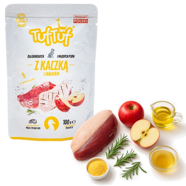 TUF TUF with duck and apple - vlhké krmivo pro psy - 100g - foto 3
