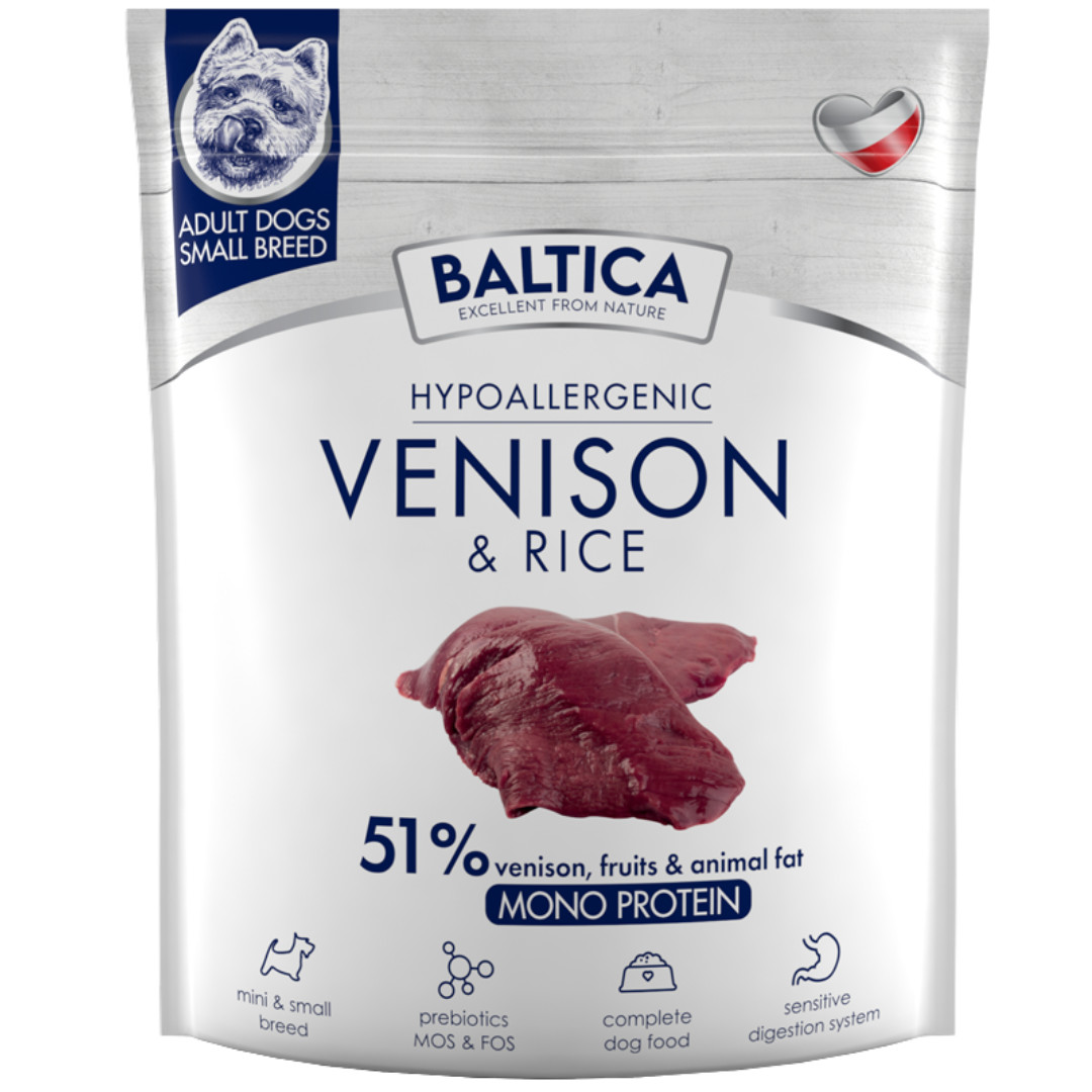 BALTICA Nutraceutic Hypoallergenic Small breeds Mono Venison with rice - suché krmivo pro psy - 1kg - foto 1