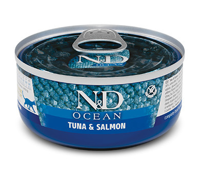 FARMINA N&D Cat Ocean Tuňák, Losos – mokré krmivo pro kočky – 70 g - foto 3