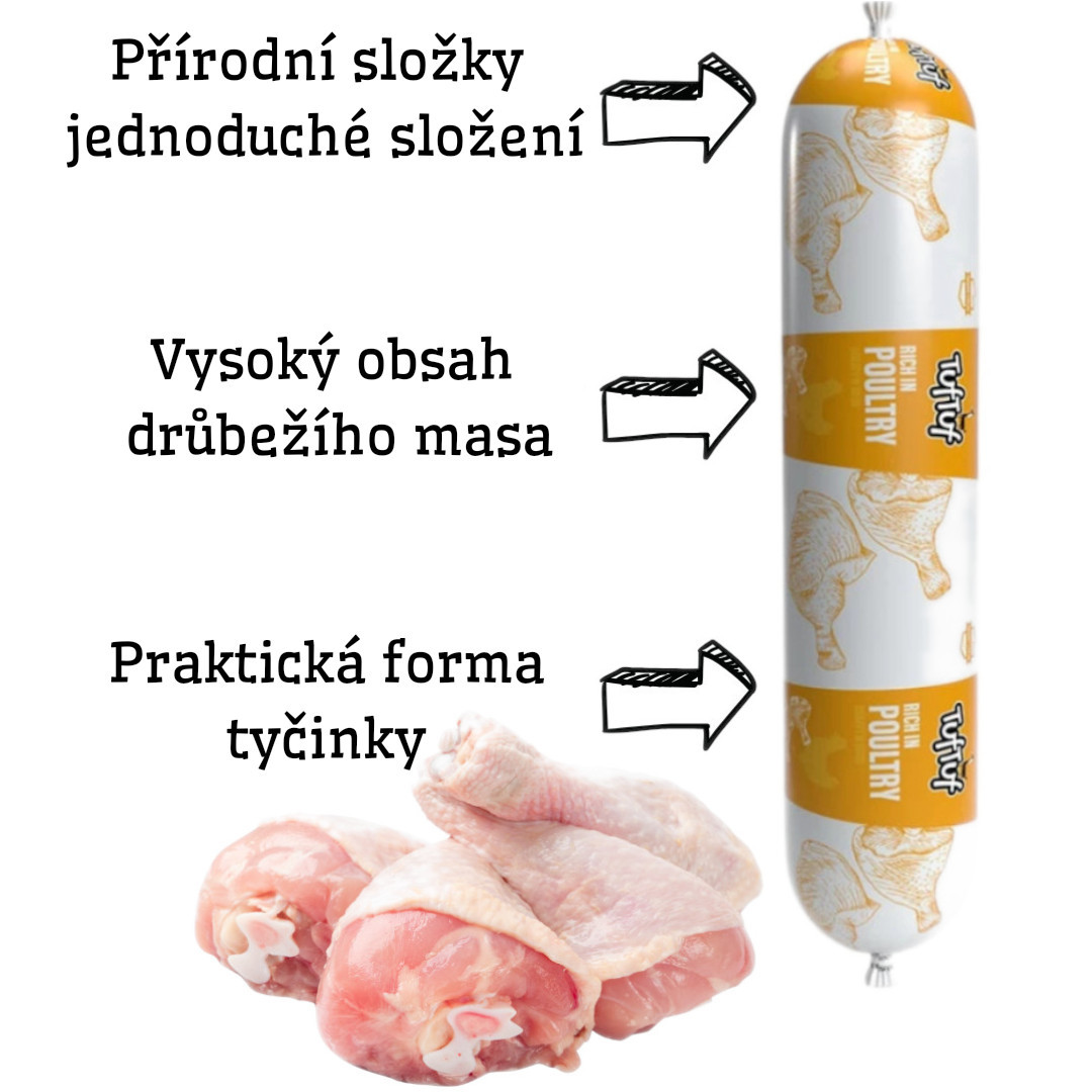 TUF TUF drůbeží tyčinka - mokré krmivo pro psy - 12x900g - foto 2