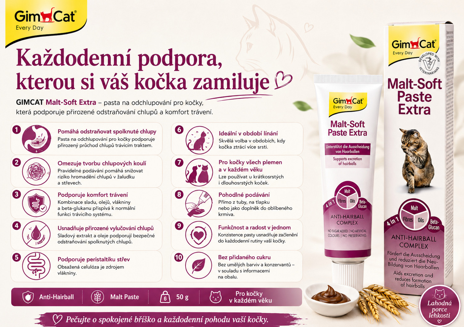 GIMCAT Malt-soft paste - pamlsek pro kočky - 50g - foto 1