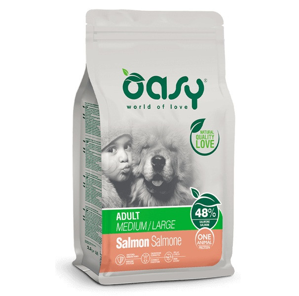 OASY One Animal Protein Adult Medium/Large Salmon - suché krmivo pro psy - 12kg - foto 1