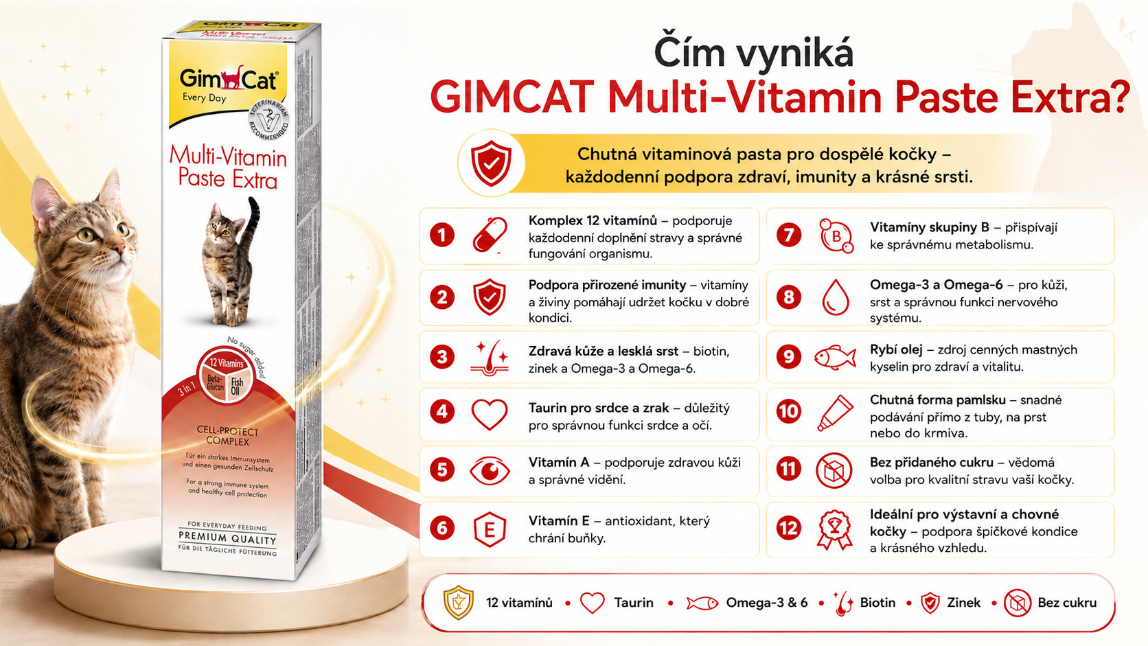 GIMCAT Multi-Vitamin Paste Extra – pamlsek pro kočku – 100g - foto 1