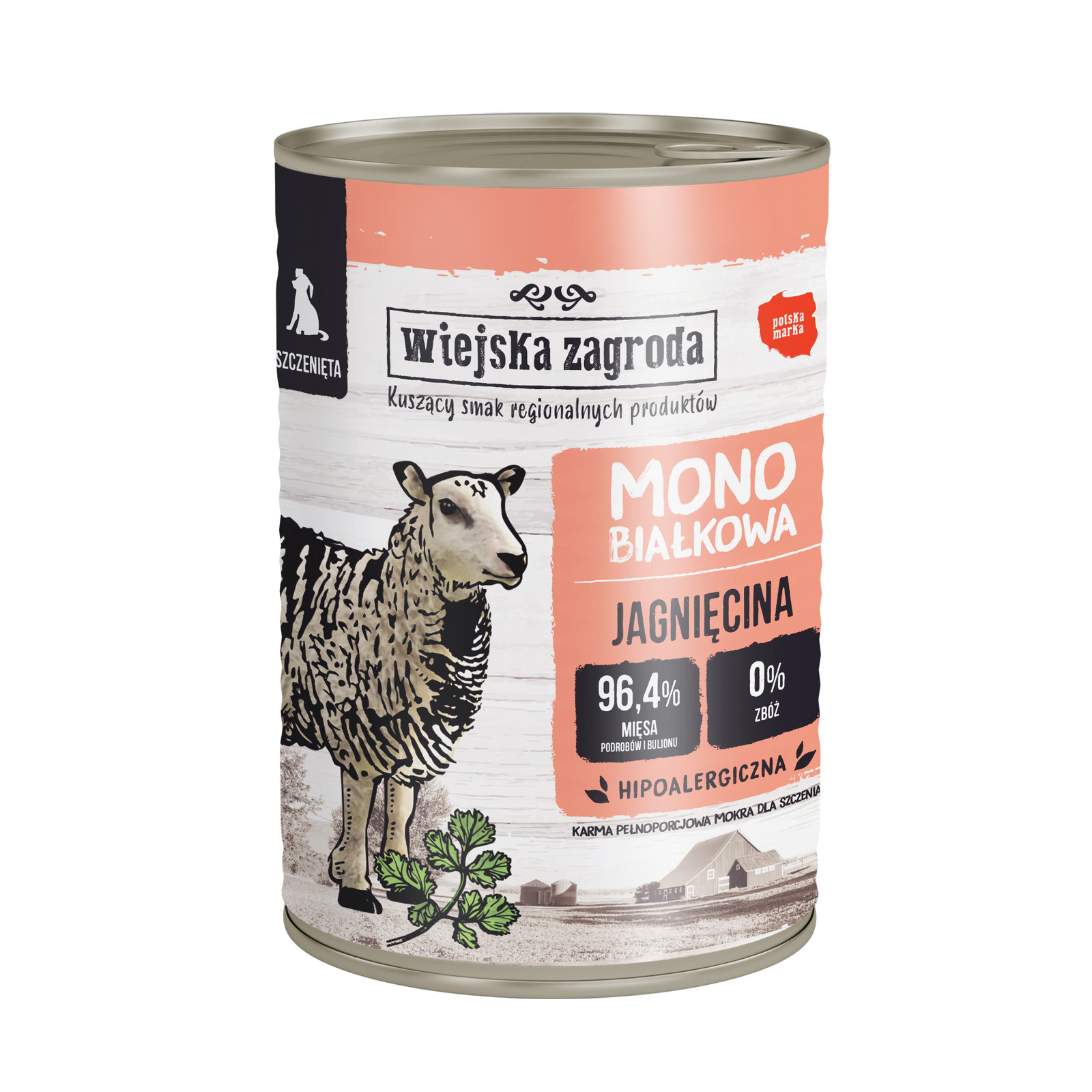 WIEJSKA ZAGRODA Puppy Monoprotein Lamb - mokré krmivo pro psy - 400g - foto 1