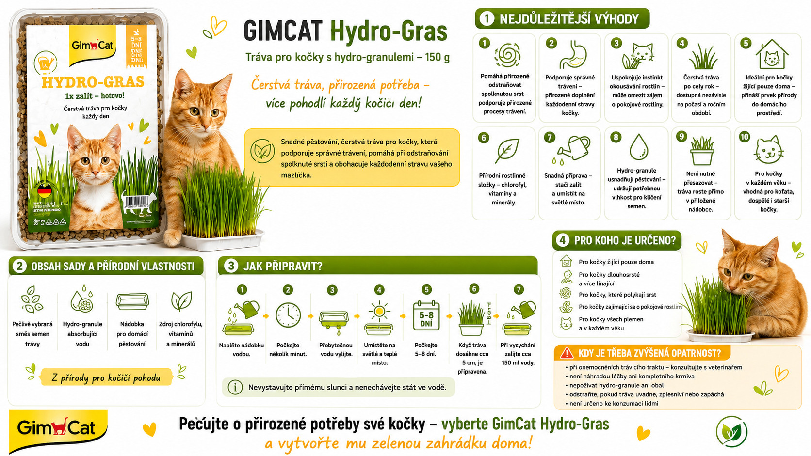 GIMCAT Hydro-Gras Tráva – pamlsek pro kočku – 150g - foto 2