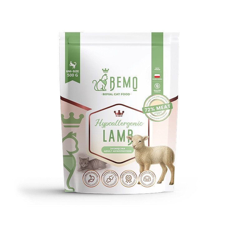 BEMO Cat Hypoallergenic Lamb - suché krmivo pro kočky - 500g - foto 1