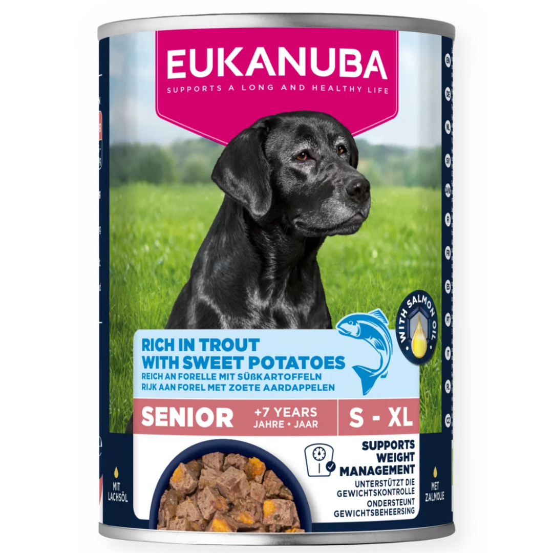 EUKANUBA Life Care Senior Rich in trout with sweet potatoes - vlhké krmivo pro psy - 400g - foto 1