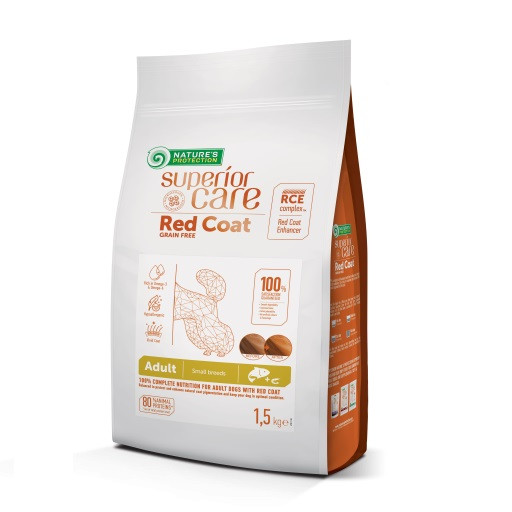 NATURE'S PROTECTION Superior Care Red Coat Adult Small breed Grain free Salmon - suché krmivo pro psy - 1,5kg - foto 5