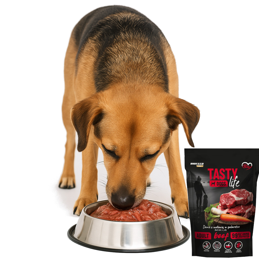 BIOFEED Tasty Dogs Life Beef - vlhké krmivo pro psy - 500g - foto 4