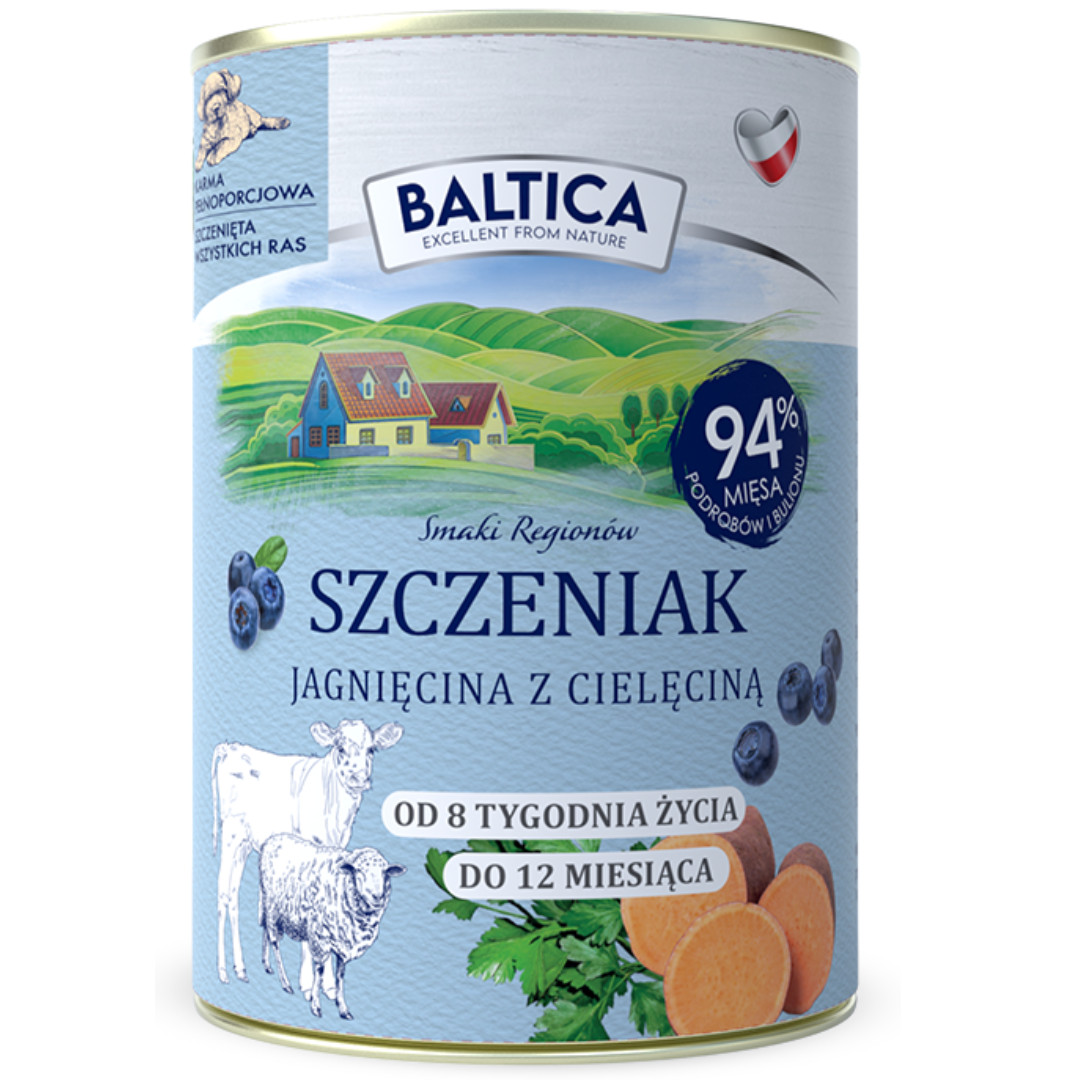 BALTICA Smaki regionów Puppy Lamb with veal - vlhké krmivo pro psy - 400g - foto 1