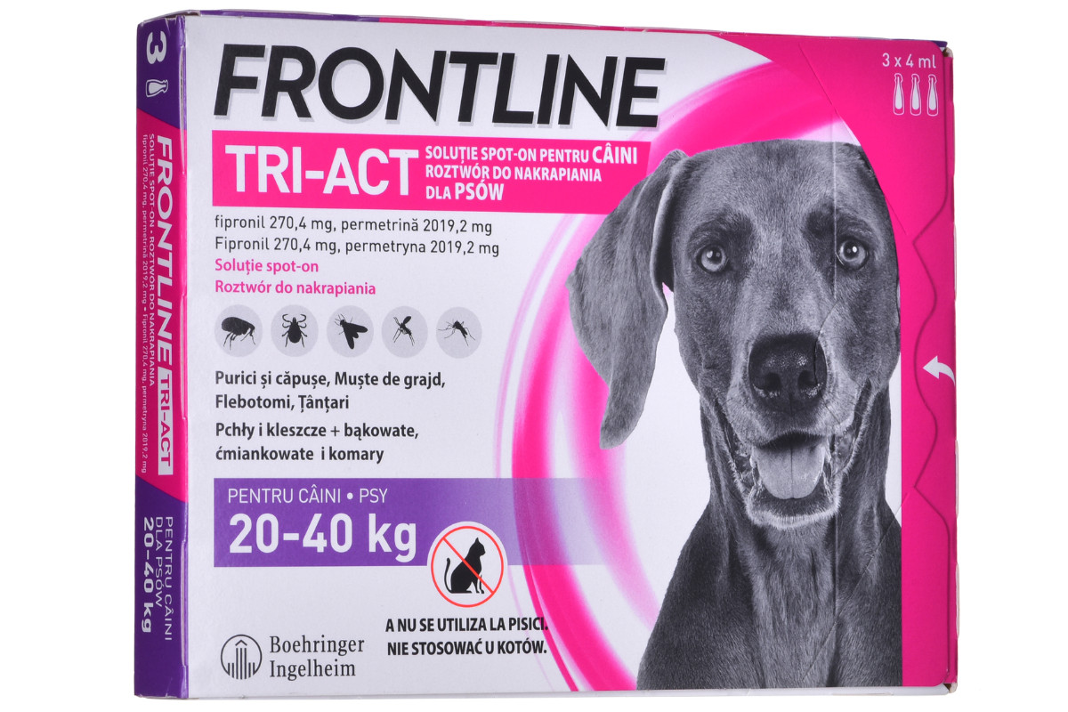 FRONTLINE Tri-act L 20-40 kg - Kapky proti parazitům pro psy - 3 x 4 ml - foto 1