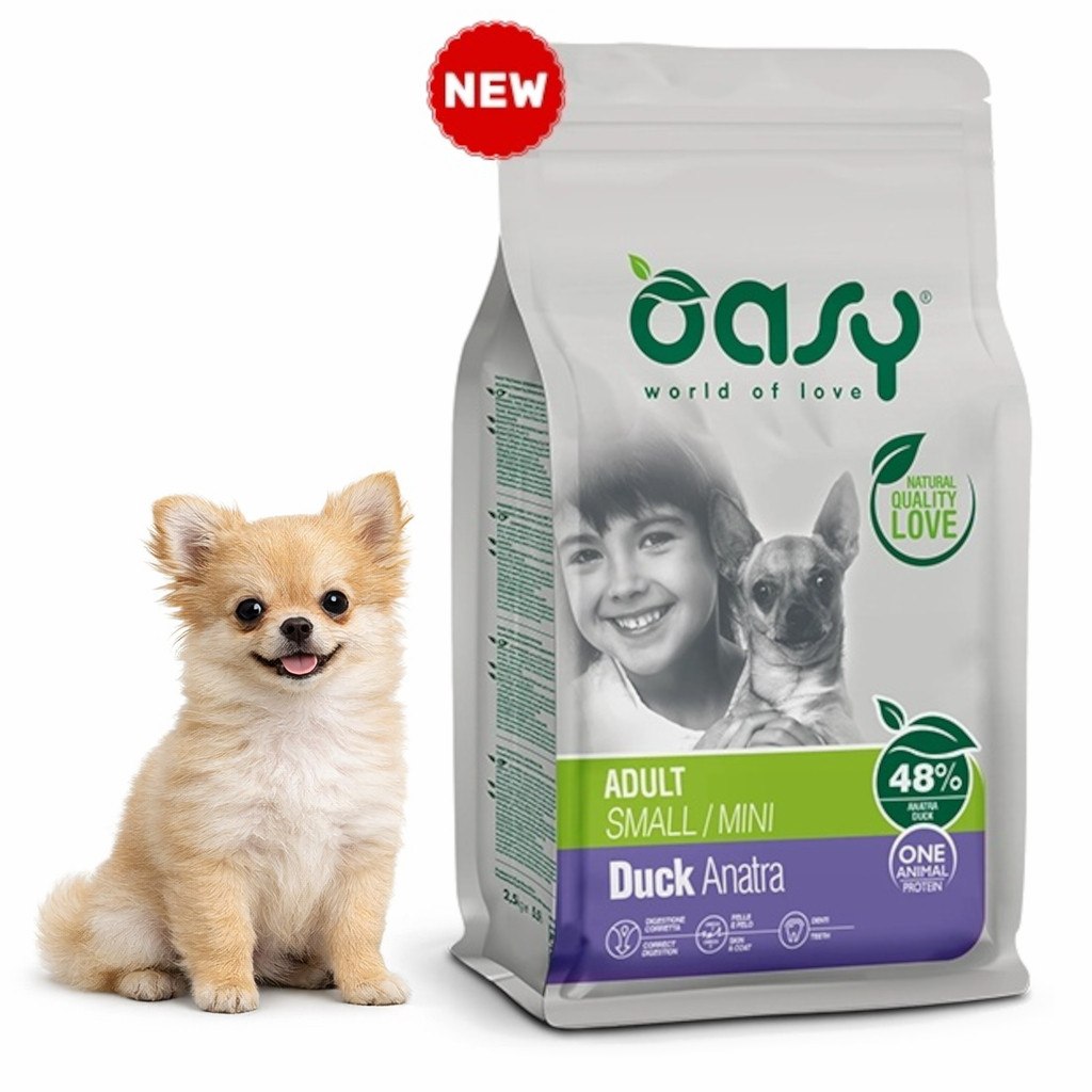 OASY One Animal Protein Adult Small/Mini Duck - suché krmivo pro psy - 2,5kg - foto 2