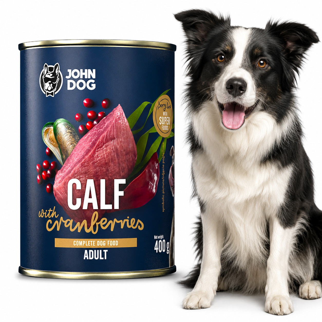 JOHN DOG Berry Line Calf with cranberries - vlhké krmivo pro psy - 400g - foto 3