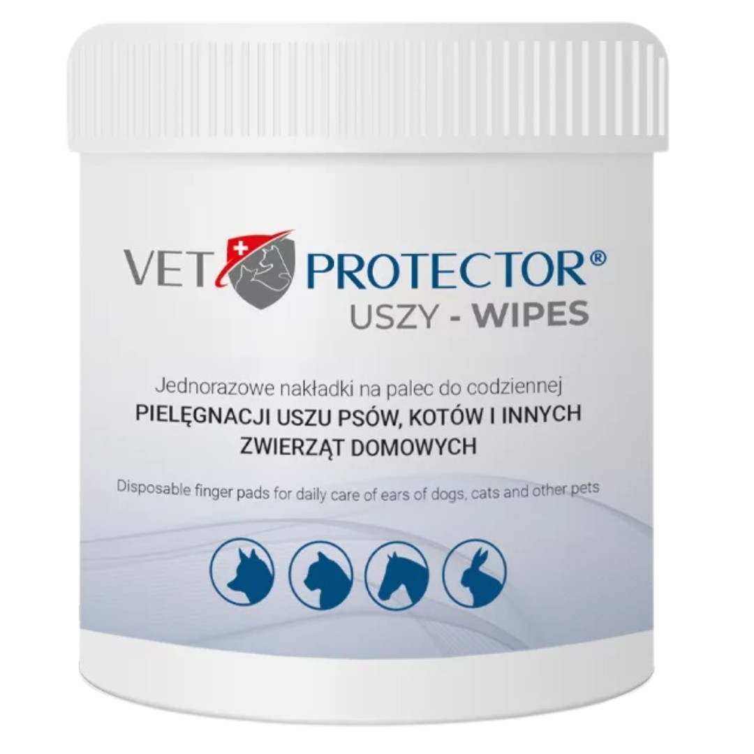 JM SANTE Vet Protector Uszy Wipes - náprstky na čištění uší pro psy, kočky a jiná zvířata – 50 ks - foto 3