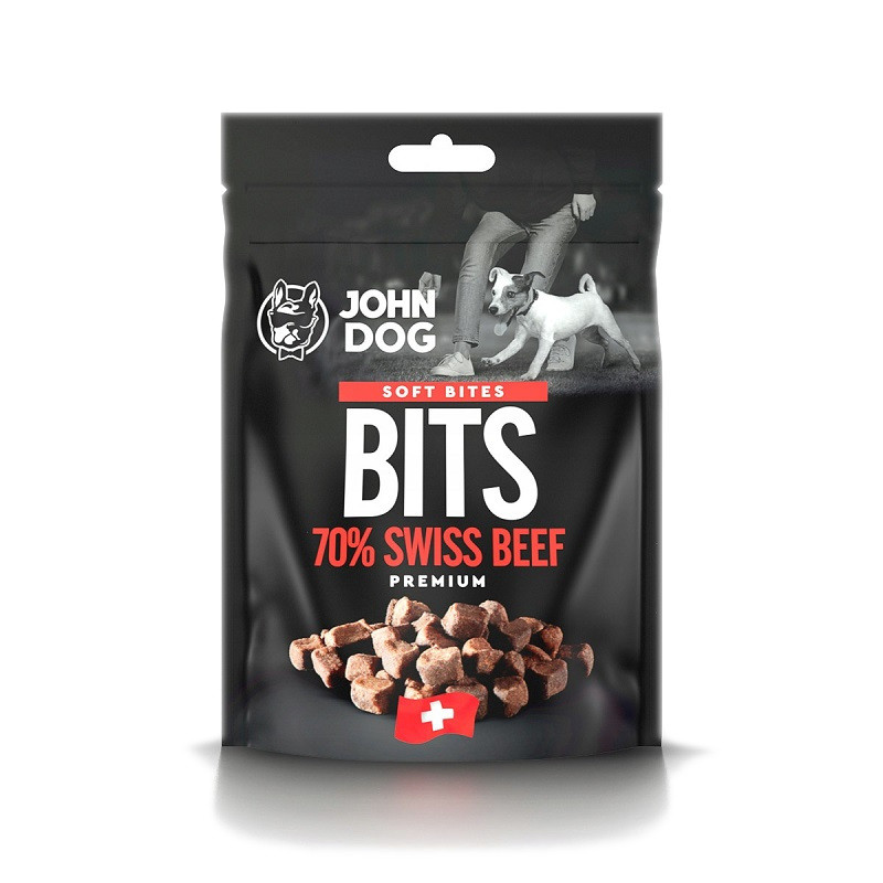 JOHN DOG Soft Bites Bits Beef 70% - pochoutka pro psy - 100g - foto 1