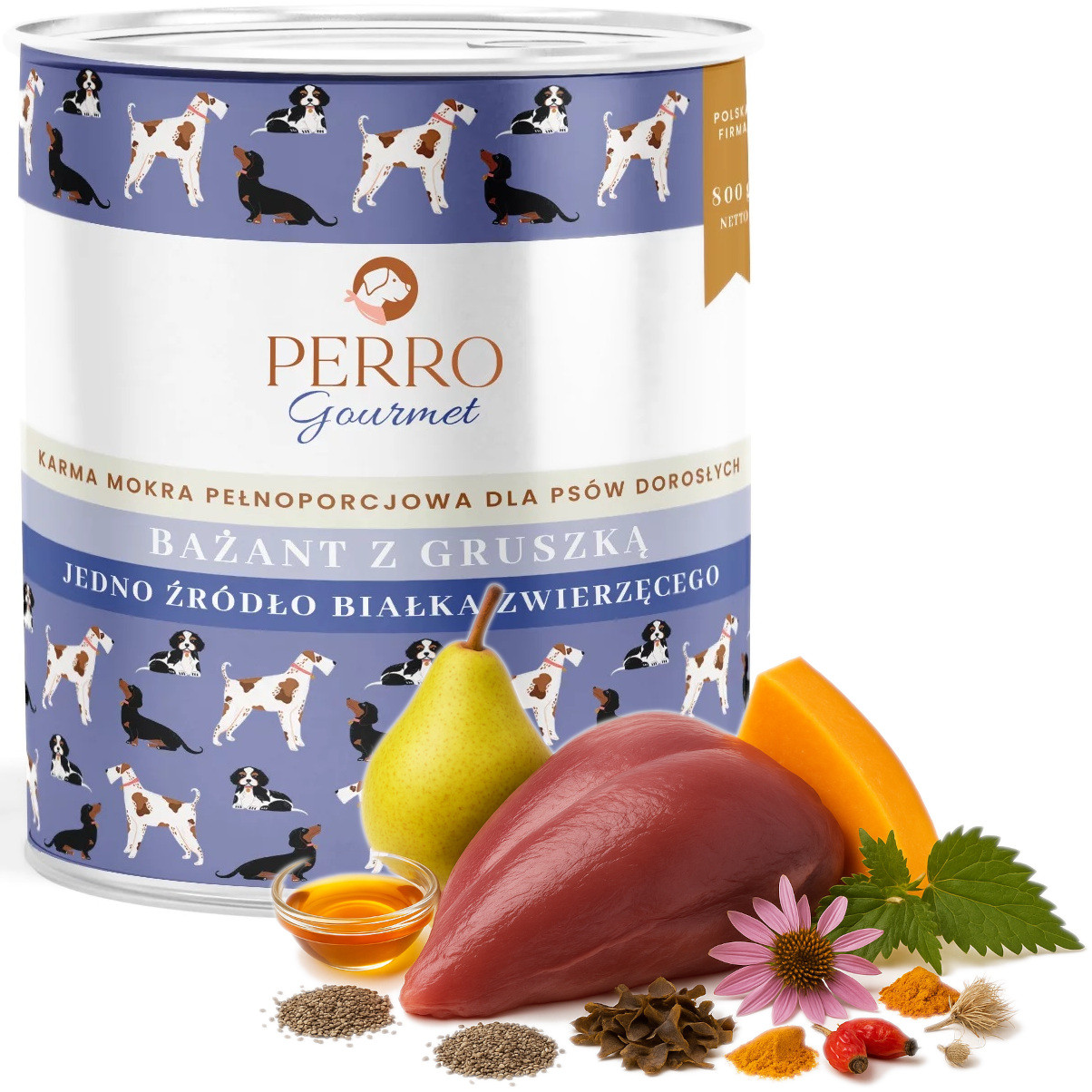 PERRO Gourmet Pheasant with pear - vlhké krmivo pro psy - 800g - foto 3