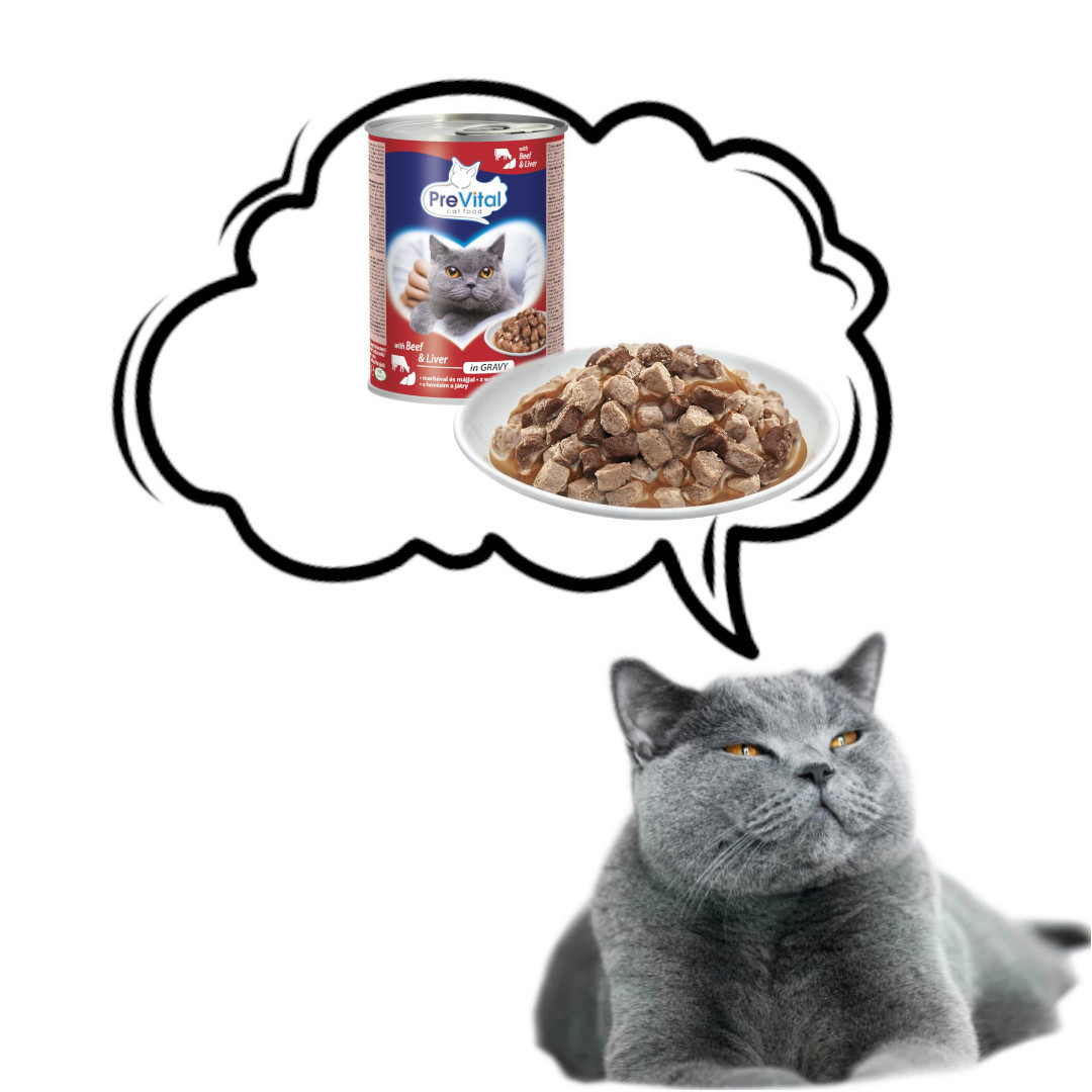 PREVITAL Cat Food s hovězím a játry v omáčce - mokré krmivo pro kočky - 415 g - foto 2