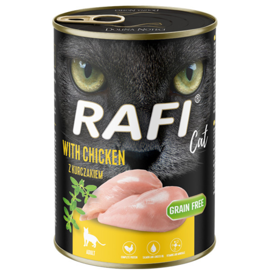 RAFI Cat Adult with chicken - mokré krmivo pro kočky - 400g - foto 1