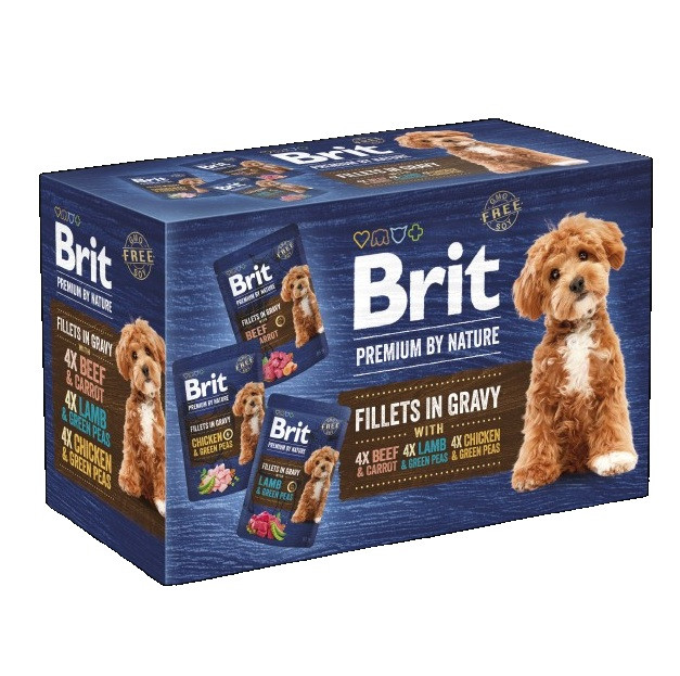 BRIT Premium by nature Dog Filets in gravy Kuře, jehněčí, hovězí - mokré krmivo pro psy - 12x85g - foto 1