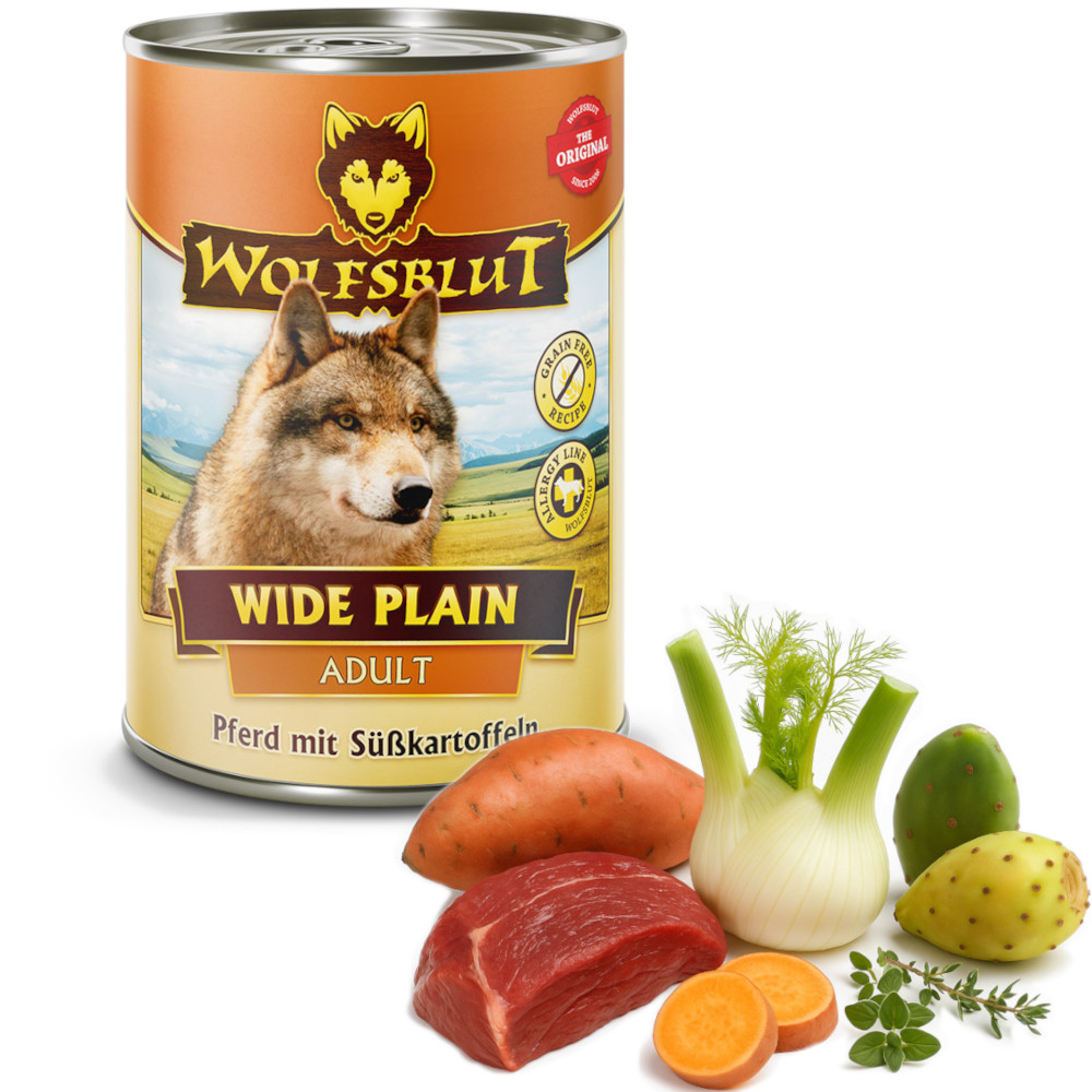 WOLFSBLUT Wide Plain Horse meat with sweet potatoes - vlhké krmivo pro psy - 395g - foto 4